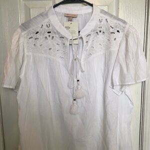 Knox Rose White Eyelet Top Size XXL